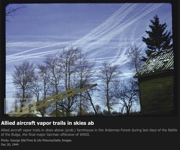 Allied-aircraft-vapor-trails-in-skies-ab-LIFE-1